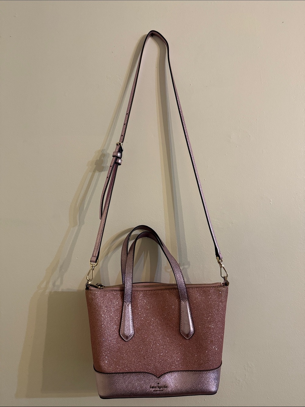 kate spade Pink Glitter Tote with Top Handles - Picture 2 of 14